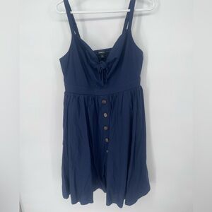 Torrid Deep Blue Midi Dress with Button Detail